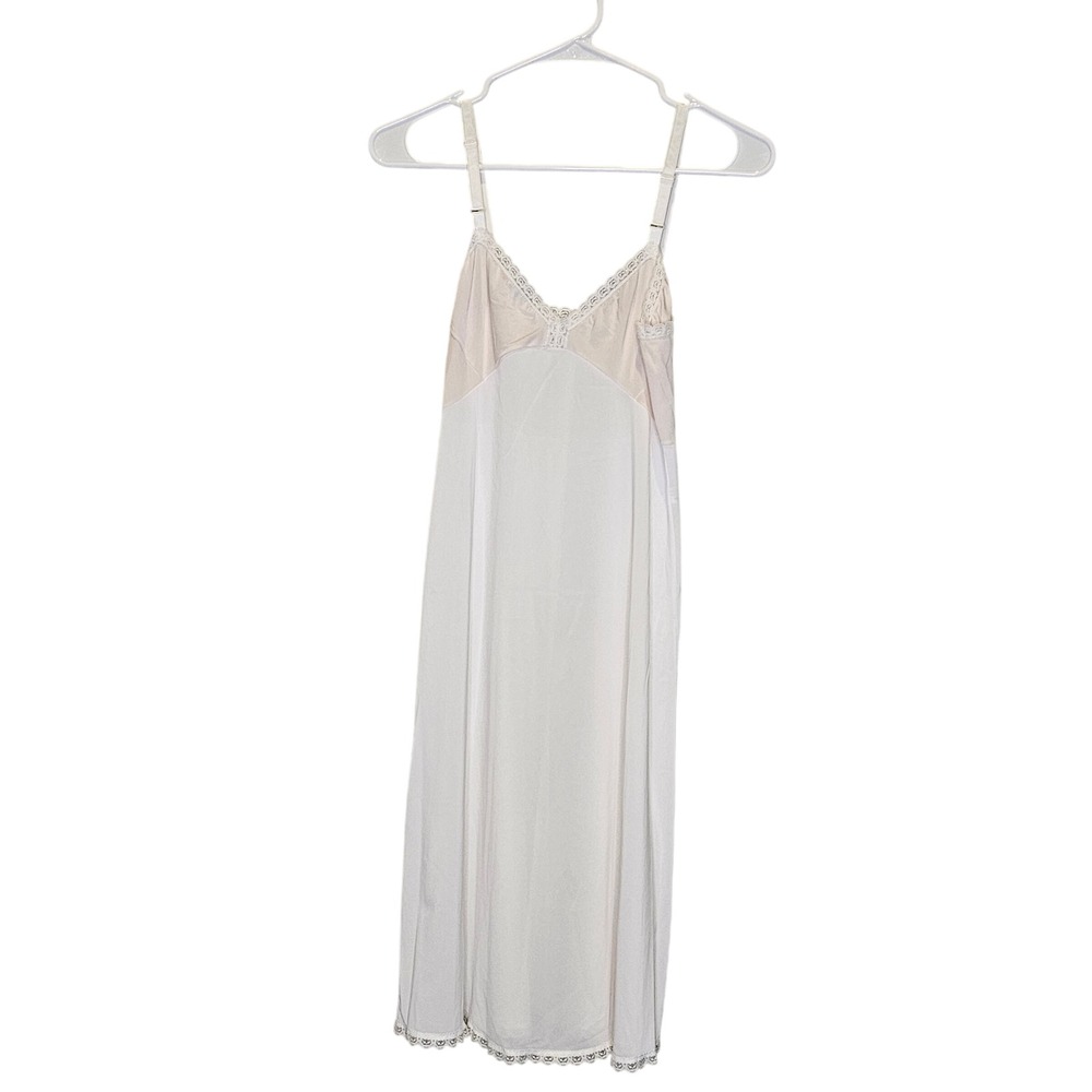 Vintage Shadowline Babydoll Lace Slip Dress Size 32โ Romantic Lingerie Coquette